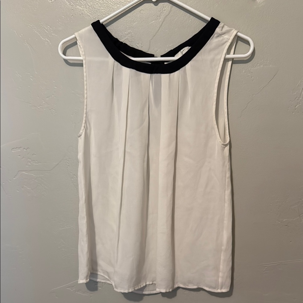 Joie Women's Sleeveless Blouse - Black and Off-White Small